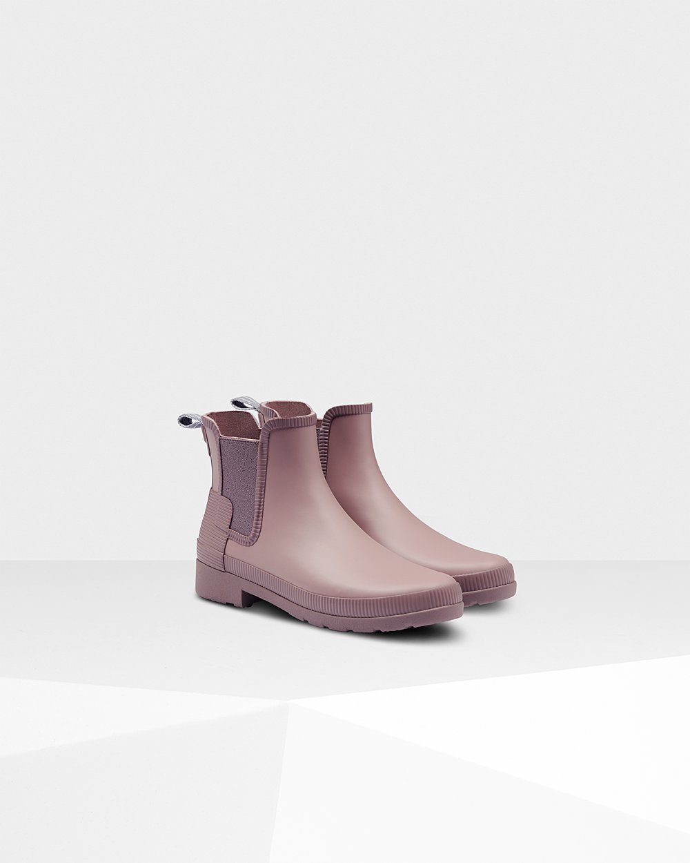 Chelsea Boots Dames - Hunter Refined Texture Block Slim Fit - Roze/Paars - 60FRJEIVD